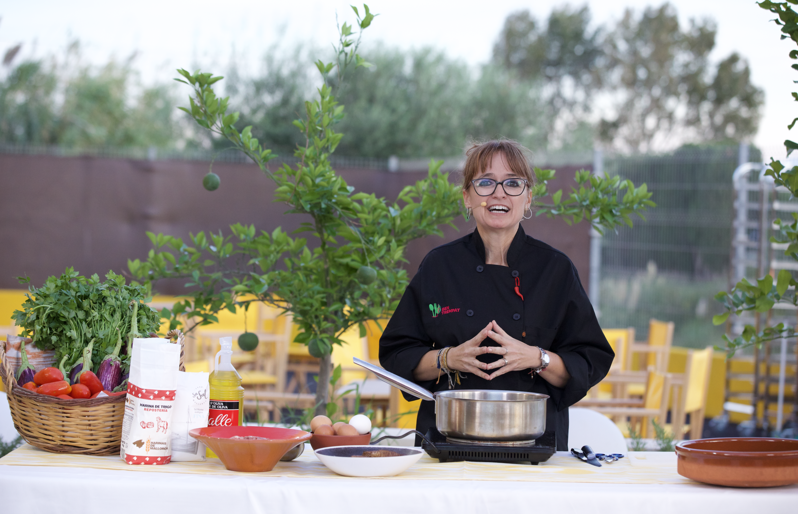 Marga Coll durante el showcooking de la presentación de Ben Trempat